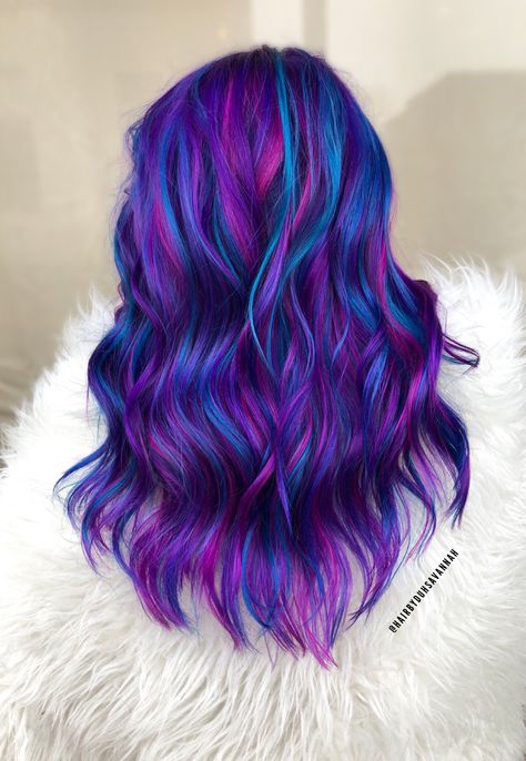 Stylish Hair Colors, Galaxy Hair, Rainbow Hair Color, Cute Hair Colors, Stylish Hairstyles, Beautiful Hair Color, Hair Color Purple, Pretty Hair Color, Bright Hair