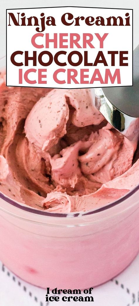 Learn how easy it is to make homemade cherry ice cream with chocolate chips or brownie bits in it--using your Ninja Creami machine! Similar to Black Forest ice cream, this recipe is a cinch to pull off, and it's a creamy treat that's full of flavor. Homemade Cherry Ice Cream, Black Forest Ice Cream, Brownie Bits, Ice Cream Maker Recipes Healthy, Chocolate Cherry Ice Cream, Ninja Ice Cream Recipe, Cherry Ice Cream, Ice Cream Maker Recipes, Ninja Recipes