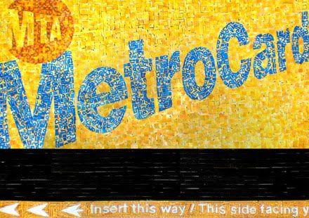 metro card made of metro cards Metro Card, New York People, Empire State Of Mind, School Theme, New York City Travel, Subway Art, Ad Art, School Themes, Cut Up