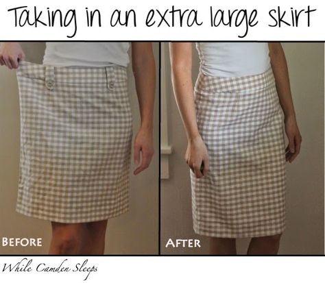 Taking in a large skirt Skirt Too Big Hack, Skirt Too Big, Clothing Alterations, Large Skirt, Upcycling Clothes, Sewing Alterations, Start Sewing, Tailored Clothes, Sewing Clothes Women