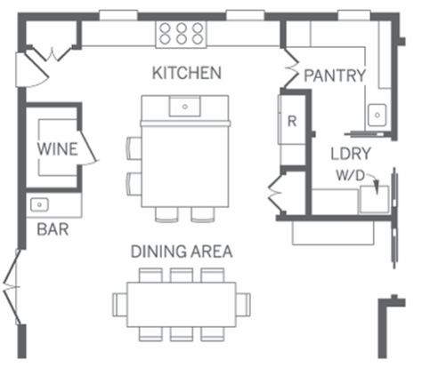 FOR A MORE SIMPLE OUTLOOK -Layout with walk in pantry & laundry room, but other side of kitchen would be open to living room Costco Door, Scullery Laundry, Pantry Scullery, Greece Apartment, Interior Ikea, Best Kitchen Layout, Pantry Layout, Kitchen Floor Plan, Pantry Laundry Room