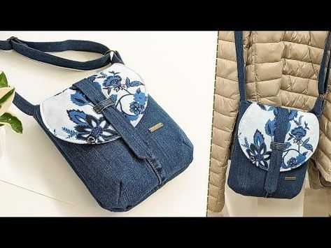 Denim Purse Diy, Old Jeans Bag, Diy Jean Purse, Jeans Bag Tutorial, Recycled Denim Projects, Old Jeans Diy, Diy Jeans Bag Tutorial, Crossbody Bag Tutorial, Denim Jeans Ideas