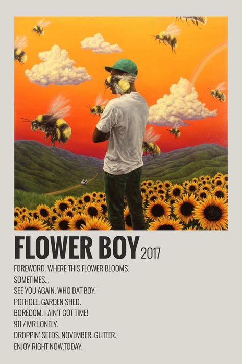 poster made by me :) Flower Boy (album), Foto Muro Collage, Minimalist Music, Boys Posters, Music Poster Ideas, Vintage Music Posters, Flower Boy, Film Posters Minimalist, Music Poster Design