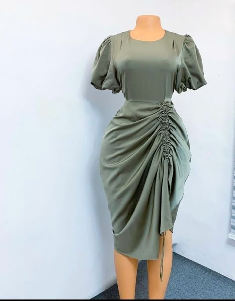 Short Silk Gown Styles, Simple Gown Designs, Short Gown Styles For Material, Materials Gown Style, Corporate Gowns, Simple Dress Styles, Casual Gowns, Lace Dress Classy, Classy Short Dresses