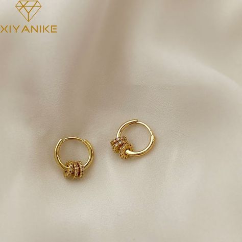 Drop Earrings Simple, Modern Gold Jewelry, Geometric Hoop Earrings, Tiny Earrings, Loop Earrings, Minimal Jewelry, Huggie Hoop Earrings, Simple Earrings, Circle Earrings