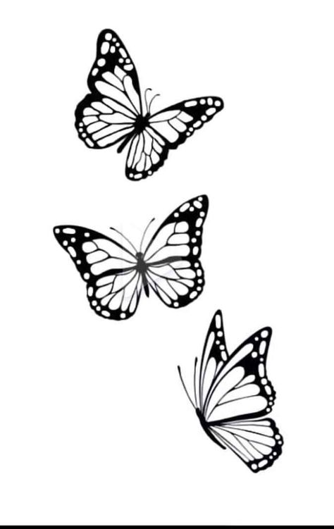 3 Butterfly Stencil Tattoo, Cute Tattoo Stencils For Women, Yellow Butterfly Tattoo, Tattoo Stencil Designs, Rose And Butterfly Tattoo, Butterfly With Flowers Tattoo, Butterfly Tattoo Stencil, 3d Butterfly Tattoo, Butterfly Hand Tattoo