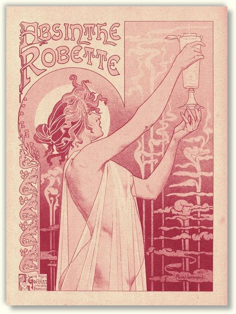 absinthe Alphonse Mucha Absinthe, 1910s Illustration, Absinthe Art, Art Nouveau Woman, Alphonse Mucha Art, Mucha Art, Art Nouveau Illustration, Art Nouveau Poster, Art Deco Illustration