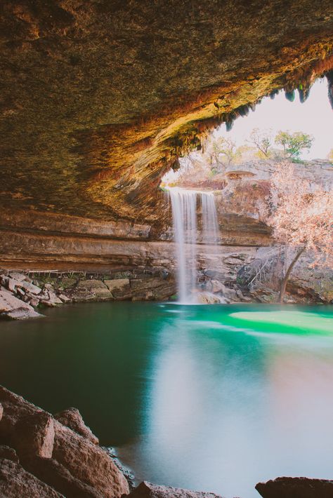 America's Most Beautiful Swimming Hole Where: Hamilton Pool, Texas Why We Love It: Located 30 miles west of Austin, the grotto at Hamilton Pool was created thousands of years ago when the dome of an underground river collapsed. Beautiful Places In America, Hamilton Pool, Places In America, Beautiful Vacations, Body Of Water, Summer Road Trip, Vacation Places, 50 States, Beautiful Places To Visit