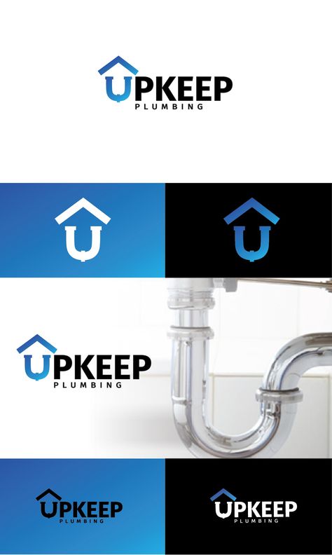 UPKEEP PLUMBING | 99designs Logo Plumbing, Plumbing Logo, Identity Card Design, Logo Brand Identity, Brand Identity Pack, Logo Branding Identity, Logo Color, Logo Designs, Logo Branding