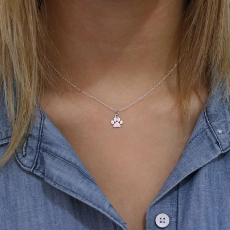 Cat Paw Necklace, Dog Lover Jewelry, Pet Memorial Necklace, Paw Print Necklace, Charm Choker Necklace, Bracelet Friendship, Silver Jewelry Necklace, Dog Paw, A Necklace