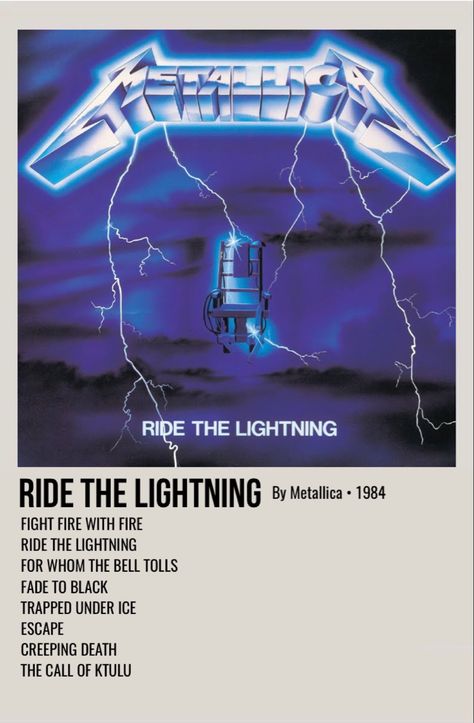 minimal polaroid album poster for ride the lightning by metallica Metallica Album Covers, Metallica Song, Metallica Albums, Polaroid Album, Metallica Art, Minimalist Music, Rock Band Posters, Music Poster Ideas, Vintage Music Posters