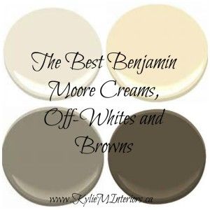 The 3 best off white paint colours. Trims, cabinets, doors, ceilings, furniture and more, learn how Benjamin Moore Cloud White, Simply White and..... Benjamin Moore Cloud White, Kylie M Interiors, Off White Paint Colors, Warm Neutral Paint Colors, Cream Paint Colors, Brown Paint Colors, Interior Paint Colors Schemes, Off White Paints, Neutral Paint Color