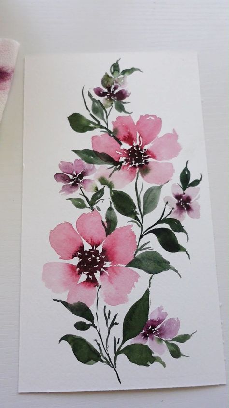 Beginners Watercolor, Water Video, Fleurs Art Nouveau, Loose Watercolor Flowers, Watercolor Flowers Tutorial, Watercolor Designs, Watercolor Paintings For Beginners, Diy Watercolor Painting, Watercolour Inspiration