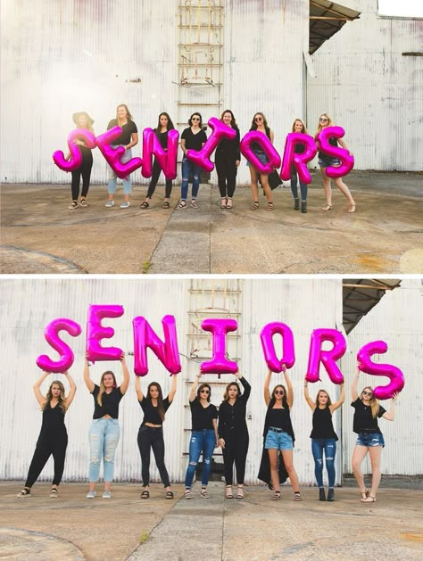 Grad Class Group Photo Ideas, Senior Team Pictures, Senior Cheer Ideas, Senior Fun Ideas, Senior Ideas Activities, Senior Group Picture Ideas, Senior Ideas High School, Senior Class Pictures, Senior Year Ideas