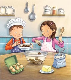 Cooking Kids Activities, Picture Comprehension, Kids Baking, Picture Composition, Picture Writing Prompts, Picture Prompts, Childcare Center, English Activities, Picture Story