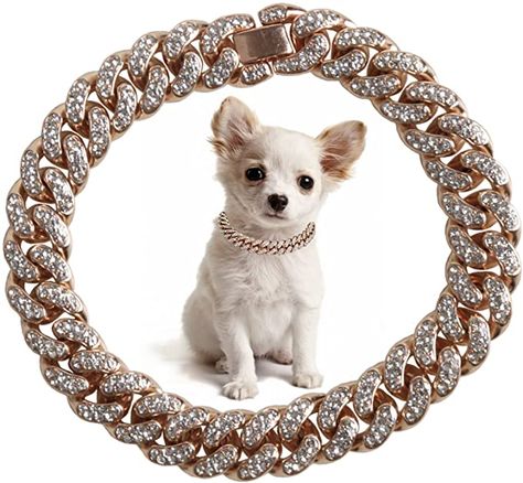 Dog Chain, Pet Jewelry, Diamond Dogs, Diamond Decorations, Dog Projects, Dog Necklace, Dog Jewelry, Pet Puppy, Rose Gold Chain