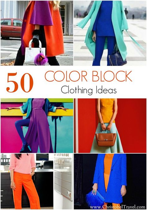 50 COLOR BLOCK CLOTHING IDEAS FOR STYLISH TRAVELERS - by Christobel Travel - Color blocking outfits that are fashionable. You will find here dresses, blouses, skirts; all to inspire you to color block more and with confidence when you travel with style. Click on the link for more. Bold Colors Outfits, Color Matching Clothes, Dyt Type 4 Clothes, Bright Colored Outfits, Colour Blocking Fashion, Colorful Wardrobe, Color Outfits, Bloc Party, Colour Combinations Fashion