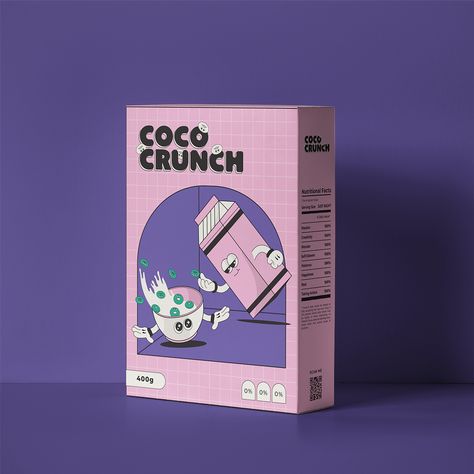 Cereal Packaging Design, Cereal Illustration, Cereal Box Design, Cereals Packaging Design, Coco Crunch, Cereal Packaging, Cereal Brands, Food Box Packaging, Luxury Packaging Design