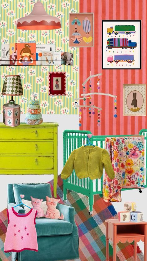 Eclectic Baby Nursery, Eclectic Kids Room, Eclectic Nursery, Girly Nursery, Kids Rooms Inspo, Kids Bedroom Inspiration, Nursery Room Design, Nursery Room Inspiration, Girl’s Room