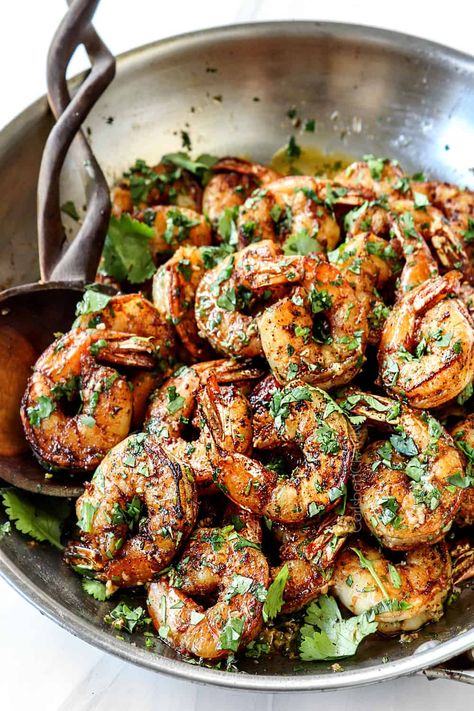 BEST Cilantro Lime Shrimp (Stove, Grill or Oven + TONS of variations!) Cilantro Lime Shrimp Recipes, Cilantro Lime Grilled Shrimp, Shrimp And Cilantro Recipes, Shrimp Cilantro Recipes, Shrimp Lime Cilantro, Dishes With Cilantro, Shrimp Lime Recipes, Shrimp Recipes Oven, Grilled Shrimp Dinner