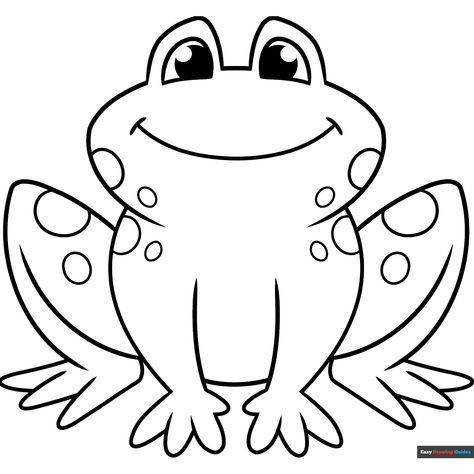 Free Cartoon Frog Coloring Page for Kids Frog Coloring, Spring Cartoon, Easy Drawing Guides, Frog Coloring Pages, Cartoon Frog, Frog Pictures, Drawing Guides, Kids Print, Free Cartoons