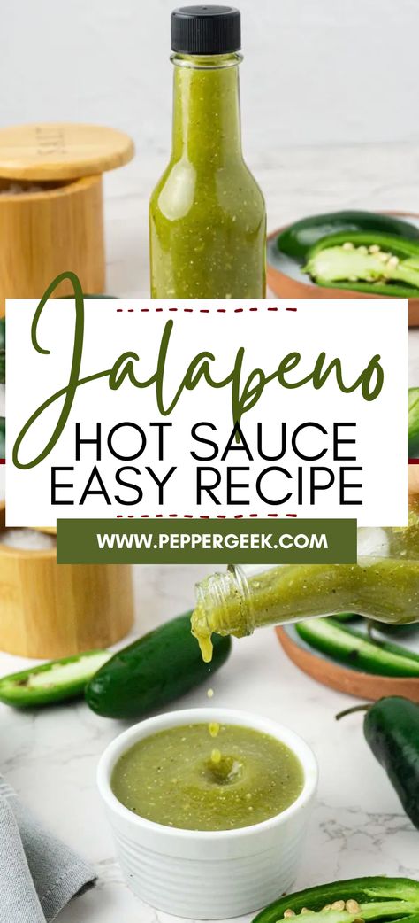 Homemade Hot Sauce With Jalapenos, Homemade Jalapeño Hot Sauce, Jalapeno Pepper Sauce Recipes, Jalapeno Pepper Sauce, Quick Hot Sauce Recipe, Jalapeño Pepper Hot Sauce, Fermented Hot Pepper Sauce, Whole Jalapeno Recipes, Mixed Pepper Hot Sauce