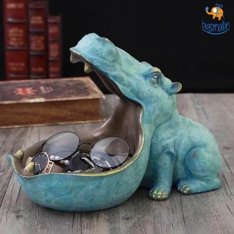 Resin Storage Box, Resin Storage, Resin Sculpture, Tv Decor, Vintage Iron, Hippopotamus, Clay Ceramics, Sculptures & Statues, Art Sculpture