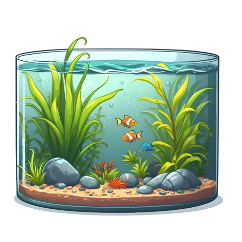 Aquarium Design Drawing, Fish Tank Illustration, Fish Tank Painting, Fish Tank Drawing, Aquarium Drawing, Cartoon Faces Expressions, Animated Cartoon Movies, Ocean Projects, Shrink Art