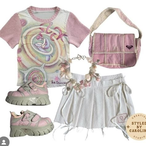 Pastel Y2k Outfit, Kawaii Outfit Ideas, Silly Clothes, Outfit Layout, 2000s Fashion Outfits, New Rock, Swaggy Outfits, Dream Style, Really Cute Outfits