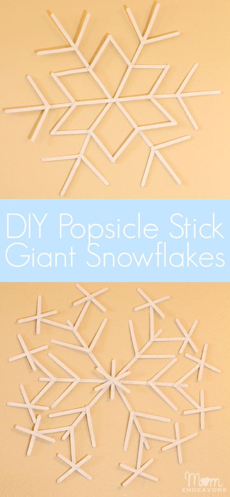 A fun & easy Christmas/Winter craft project! Make giant popsicle stick snowflakes! #ValueSeekersClub Giant Popsicle, Giant Snowflakes, Faux Mantel, Salt Paint, Yard Trees, Popsicle Stick Snowflake, Diy Christmas Snowflakes, Idea Paint, Epson Salt