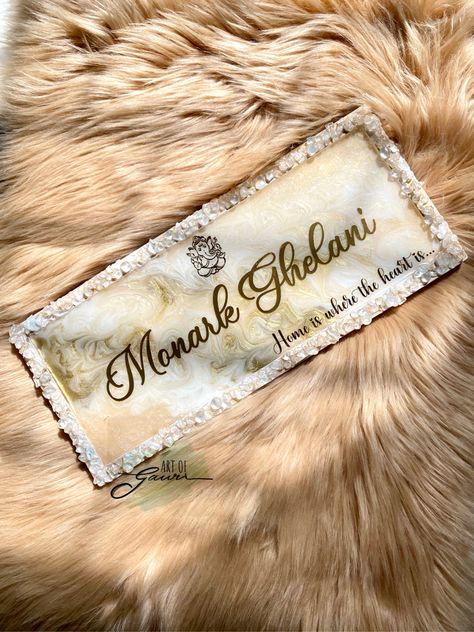 Mdf Resin Nameplate, Resin Desk Name Plate, Resin Name Plate Ideas, Resin Nameplate Ideas, Resin Name Board, Epoxy Resin Name Plate, Resin Name Plates For Home, Resin Art Name Plate, Resin Name Plate