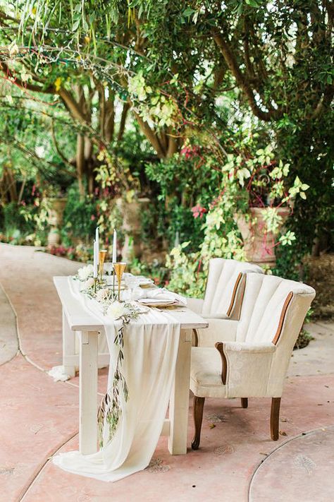 Dining Room Table Runner, Couples Dining, Sweetheart Table Wedding, Romantic Garden Wedding, Garden Wedding Inspiration, Garden Wedding Venue, Floral Event Design, Greenery Garland, Maui Weddings