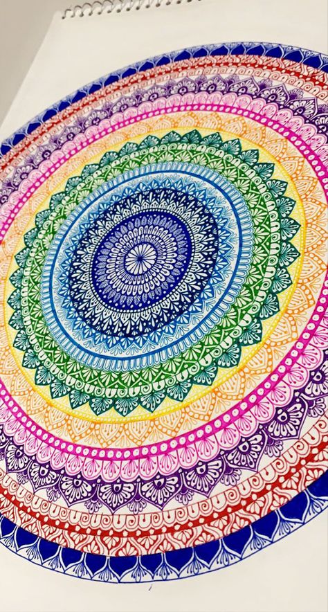 Mandala Art Big, Big Mandala Art, Mandala Art Unique Designs, A3 Drawings, Colour Mandala, 2024 Journal, Colourful Mandala, Mandala Sketch, Profile Set