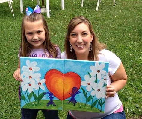 1000+ ideas about Kids Painting Parties on Pinterest | Paint party ... Double Canvas Painting Ideas Easy, Mom And Me Painting Ideas, Mommy And Me Arts And Crafts, Mommy And Me Painting Ideas, Mother Daughter Painting Ideas, Mom And Daughters Painting, Mommy And Me Painting, Kids Paint Night, Mother Daughter Crafts