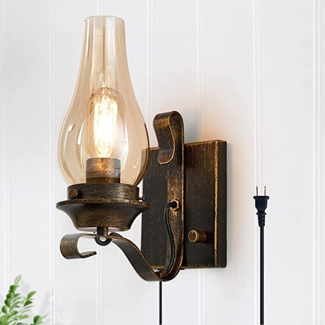 Wall Lights for Bedroom,2-in-1 Oil Rubbed Bronze Farmhouse Lamp Rustic Wall Sconces,Industrial Wall Light Fixtures with Amber Glass,Indoor Vintage Bedside Wall Lighting for Living Room Bathroom,1 Pack - - AmazonSmile Rustic Wall Mounted Lights, Light Fixtures Wall Mount, Electric Sconces Light Fixtures, Antique Wall Sconces Living Room, Rustic Wall Sconces Living Room, Vintage Wall Sconces Living Room, Cabin Wall Sconces, Pub Lighting, Wizard Room