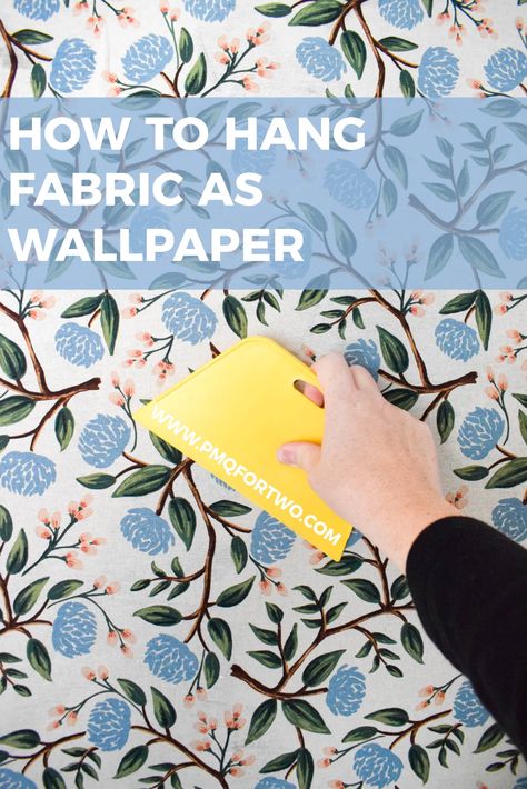 Using Fabric As Wallpaper, Fabric As Wallpaper Diy, Fabric Wall Paper, Covering Walls With Fabric, Hand Painted Wallpaper Diy, Fabric As Wallpaper, Fabric On Walls, Removable Wallpaper Kitchen, Fabric Wallpaper Diy