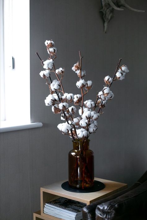 Cotton Tree Decor, Cotton In Vase Decor, Cotton Pods Decor, Cotton Vase Decor, Cotton In Vase, Dried Cotton Arrangements, Cotton Arrangements Decor, Cotton Branches In Vase, Cotton Flower Christmas Decor