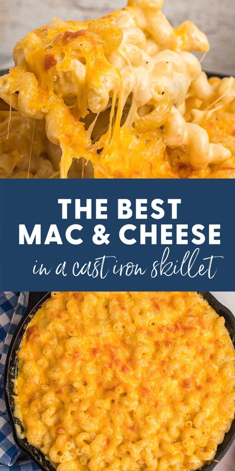 Cast Iron Recipes Dinner, Delicious Mac And Cheese, Cast Iron Skillet Recipes Dinner, Skillet Mac And Cheese, Iron Skillet Recipes, Best Mac And Cheese, Best Mac, Cast Iron Skillet Recipes, Cast Iron Recipes