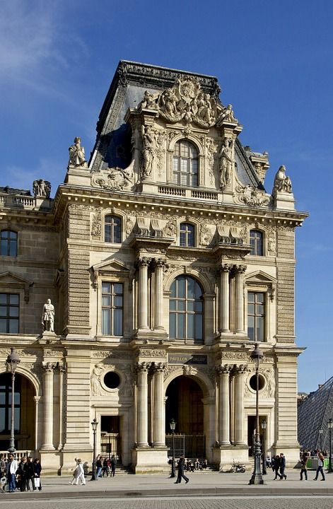 Louvre Palace in Paris of France Louvre Architecture, France Louvre, Louvre Palace, Classic Facade, About Paris, Neoclassical Architecture, French Architecture, Baroque Architecture, Classic Architecture