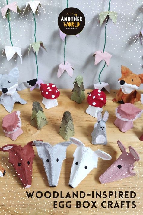 Woodland Crafts For Kids, Egg Box Craft For Kids, Egg Carton Animals, Woodland Crafts, Egg Carton Crafts For Kids, Fantasy Crafts, Egg Box Crafts, Egg Box Craft, Egg Carton Art