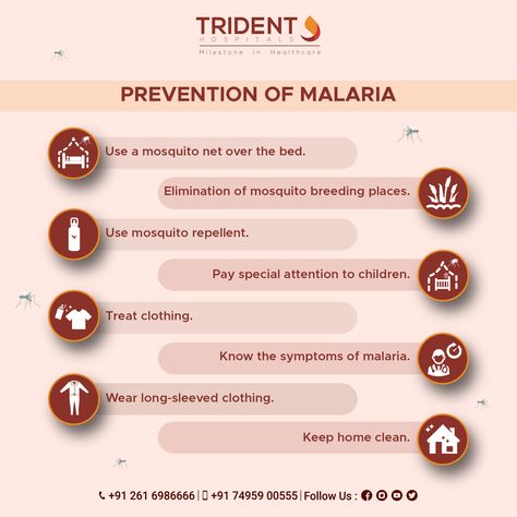 Take these steps for prevention of malaria for your and your family’s well-being and safety. #PreventMalaria #StaySafe #Prevention #TridentHospitals Malaria Prevention, General Medicine, Ad Creative, Creative Ads, Projects Ideas, Well Being, Helpful Hints, Disease, Medicine