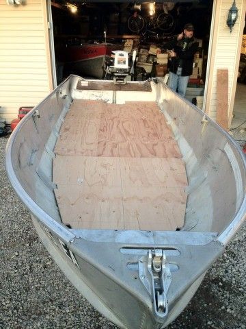 Boat Flooring Ideas, Jon Boat Fishing, Jon Boat Project, Jon Boat Modifications, Boat Upgrades, John Boats, Flat Bottom Boats, Aluminum Fishing Boats, Make A Boat