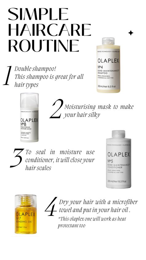 This is a great routine for beginners.  #OlaplexHairCareRoutine  Links for all the products that are shown in this post:  1. Shampoo:  https://tidd.ly/3UrK1fp 2. Mask:  https://tidd.ly/3QB6i9p 3. Conditioner:  https://tidd.ly/44tJK04 4. Hair Oil: https://tidd.ly/3Uw72xR  *Also you can find these product links in my bio Beginner Hair Care Routine, Hair Care Routine For Fine Hair, Long Hair Care Routine, Straight Hair Tips, Supermodel Hair, 2a Hair, Healthy Hair Routine, All Types Of Hair, Haircare Routine