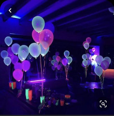 Glow In The Dark Balloons, Glow Party Decorations, Glow Theme Party, Glow In Dark Party, Neon Birthday Party, Glow Birthday Party, Neon Birthday, Glow Birthday, Balloon Lights