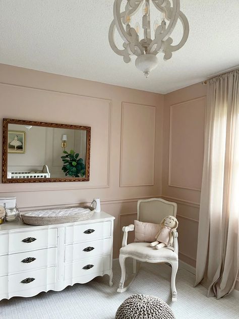 A Peek Inside Olivia’s Enchanting ‘French Fairytale’ Nursery” - Old Castle Cottage Country Nursery Decor, French Country Nursery, Castle Cottage, Light Pink Paint, Country Nursery, Cottage Nursery, Old Castle, Fairytale Nursery, Sherwin Williams Colors