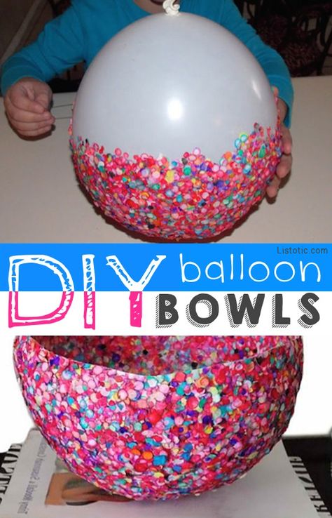 Balloon Bowls!! Easier than it looks. -- 29 creative crafts for kids that adults will actually enjoy doing, too! Balloon Bowls, Creative Crafts For Kids, Activities For Boys, Seni 2d, Diy Balloon, Diy Bricolage, Crafts For Kids To Make, Chicken Wraps, Balloon Diy