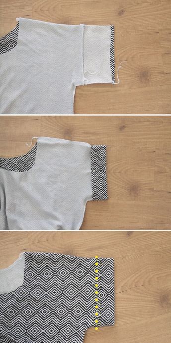 Learn how to sew an easy women's tee shirt with cuffed or rolled short sleeves with this simple step by step sewing tutorial. Instructions how to make shirt Sewing Tops, Sew Ins, Beginner Sewing Projects Easy, Open Doors, Sewing Lessons, Sewing Projects For Beginners, Diy Couture, Sewing For Beginners, How To Sew