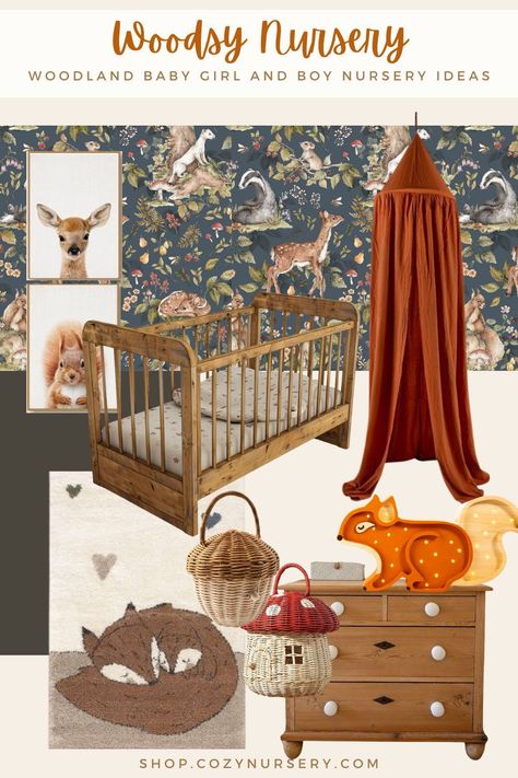 Woodsy Woodland Nursery Baby Boy Rooms Inspiration for Boys and Girls. Set your autumn nursery to Gender Neutral Nursery Colors and get that Baby Nursery  Room Design and Nursery Inspiration you want to achieved! Woodland Girls Room, Cool Baby Gifts, Autumn Nursery, Woodsy Nursery, Woodland Baby Room, Gender Neutral Woodland Nursery, Neutral Nursery Colors, Gender Neutral Nursery Colors, Rooms Inspiration