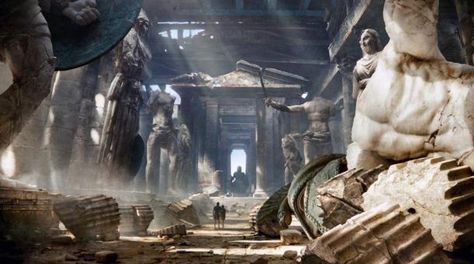 The destruction of the temple of Zeus was ordered by Theodosius II in 426 AD. Ancient Greece Aesthetic, Wrath Of The Titans, Greece Wallpaper, Zeus Statue, John Bell, Clash Of The Titans, Greek Statues, The Titans, Greek Sculpture