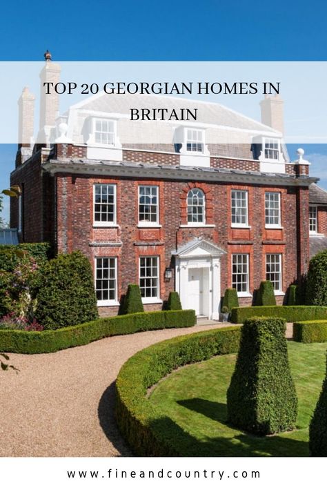 Discover gorgeous Georgian homes on the market. British properties with history. Historic homes in the UK. Traditional homes with character and charm.   #fineandcountry #georgianhome #georgianproperty Modern Stately Home Interior, Georgian Houses Exterior, Georgian Driveway, Modern Georgian Exterior, Georgian Homes Interior Decor, Georgian Style Homes Exterior, Georgian Style Interiors, Georgian Interiors Traditional, Georgian Homes Exterior